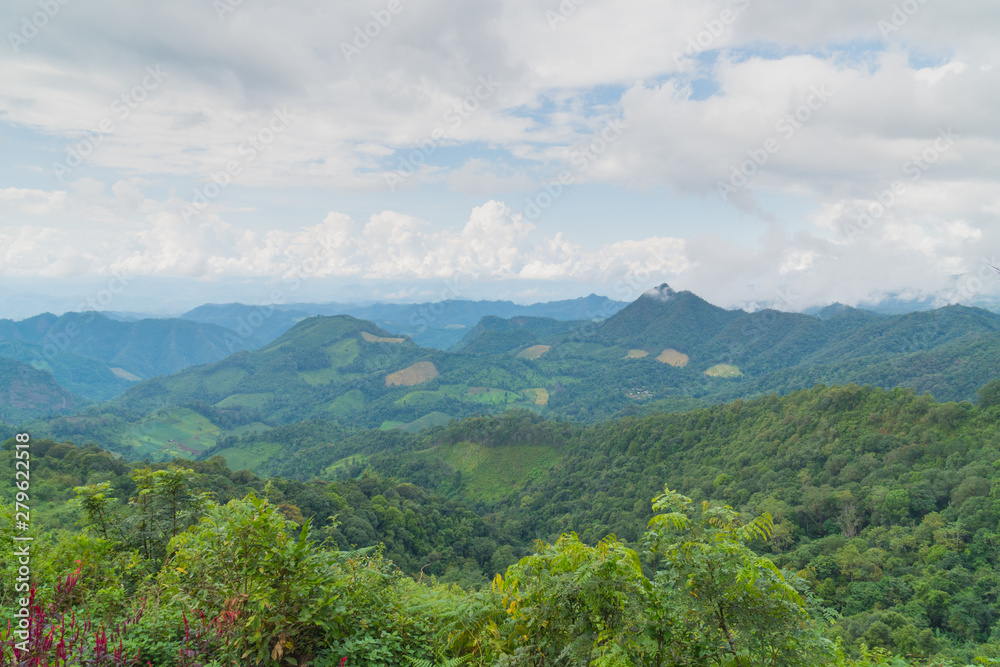 Fototapeta premium Mountain and sky in summer season.