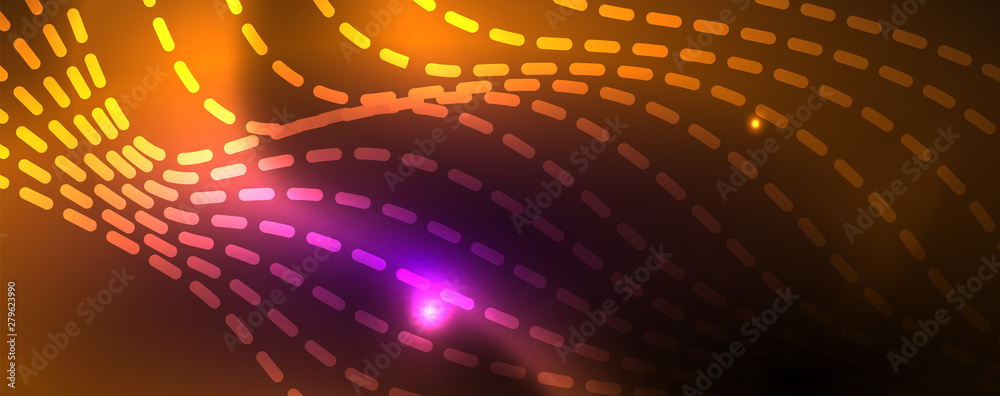 Neon vector wave lines abstract background, magic futuristic techno design Neon vector wave lines abstract background, magic futuristic techno design