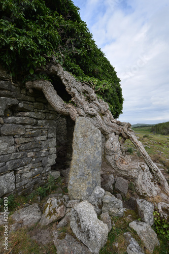 Ruined farmhouse on Bodmin Moor Cornwall England