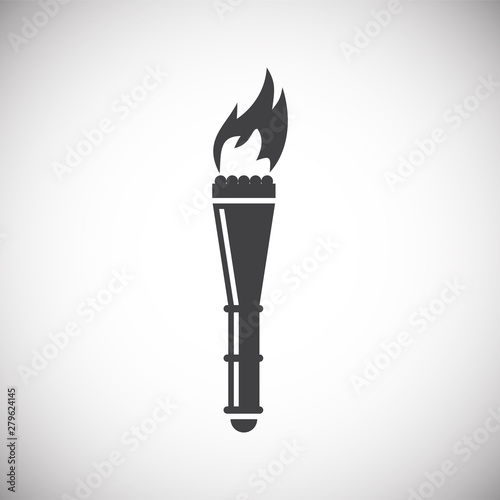 Torch icon on background for graphic and web design. Simple illustration. Internet concept symbol for website button or mobile app. © Andre