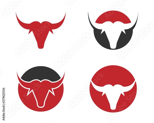  Red Bull Taurus Logo Template vector icon illustration