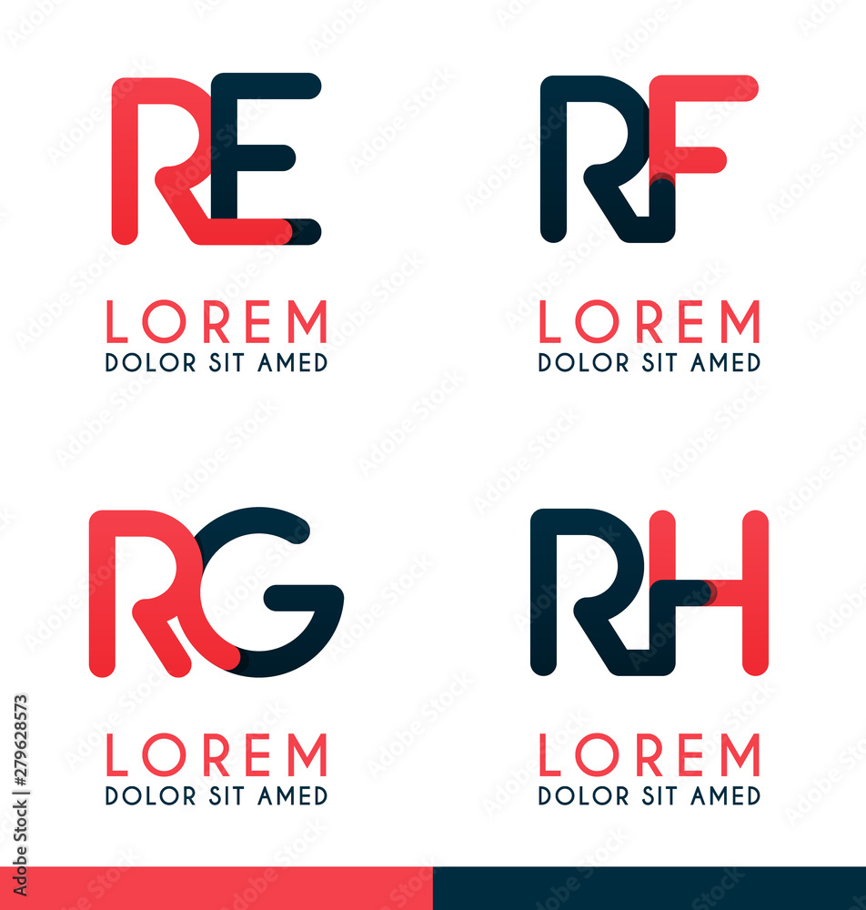 R alphabet logo concept for company or corporations industry, print various online and offline, promotion advertising and marketing. can be for landing page, template, web, mobile app, poster, website - obrazy, fototapety, plakaty 