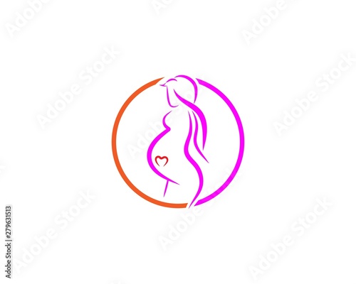beauty pregnant women vector icon template