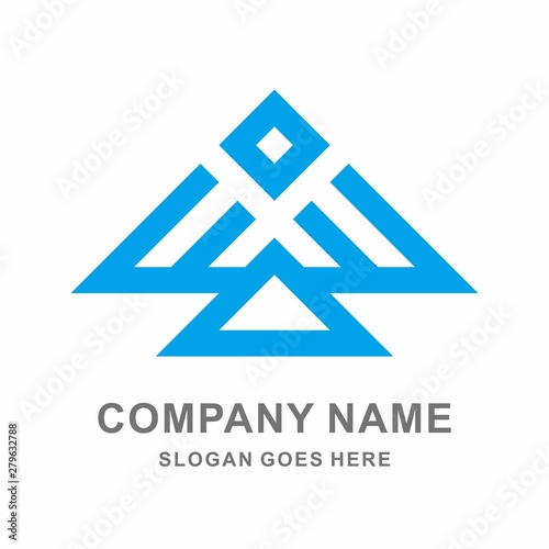 Geometric Bird Wings Flying Digital Technology Computer Business Company Stock Vector Logo Design Template