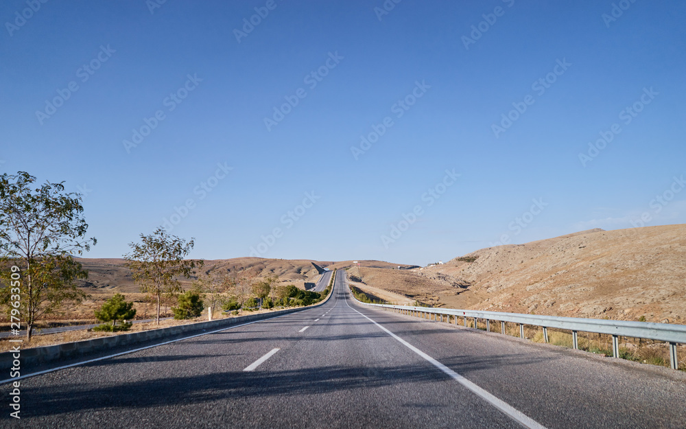 Open road! Landscape with empty road and mountains. Open road! Landscape with empty road and mountains.