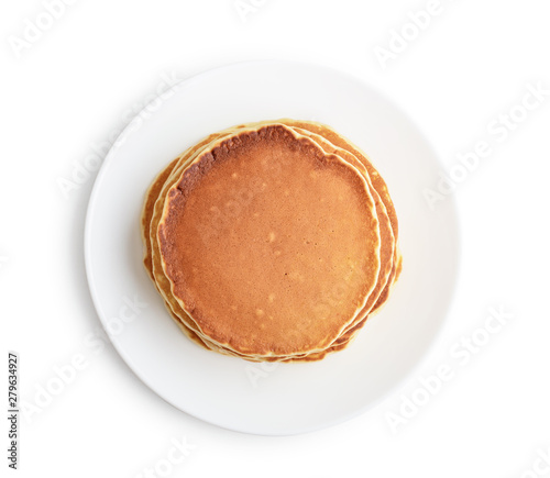 Pancakes on the plate isolated