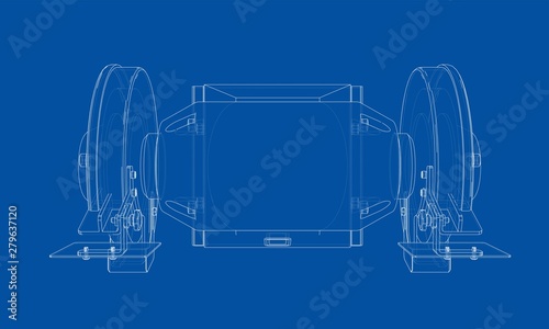 Outline electric grindstone vector
