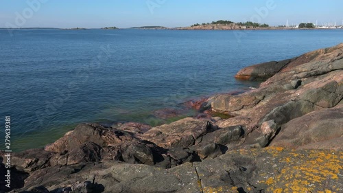 Sunny Jule day on the shore of the Gulf of Finland. Southern Finland, Hanko   photo