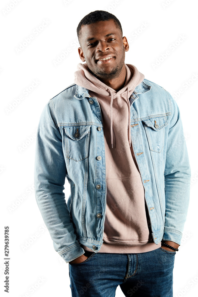 Fototapeta premium positive awesome man dressed casually looking at the camera. close up photo. isolated white background, beauty concept. emotion and feeling.