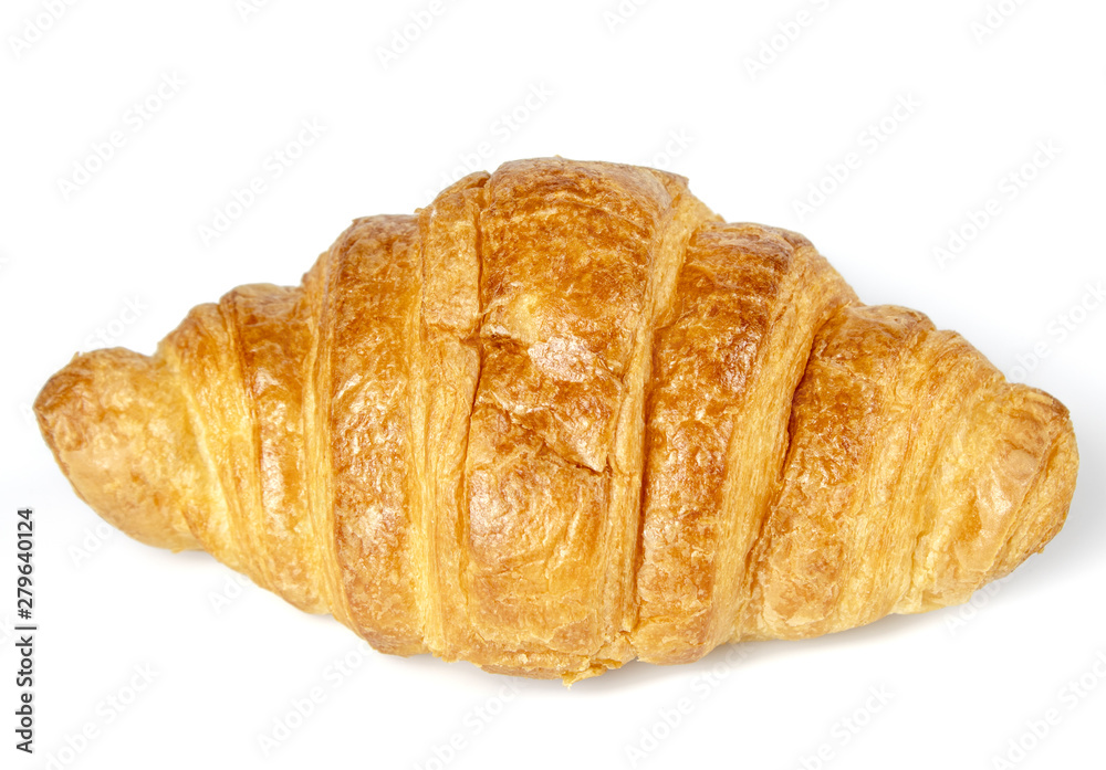 One piece of croissant isolated on a white background One piece of croissant isolated on a white background
