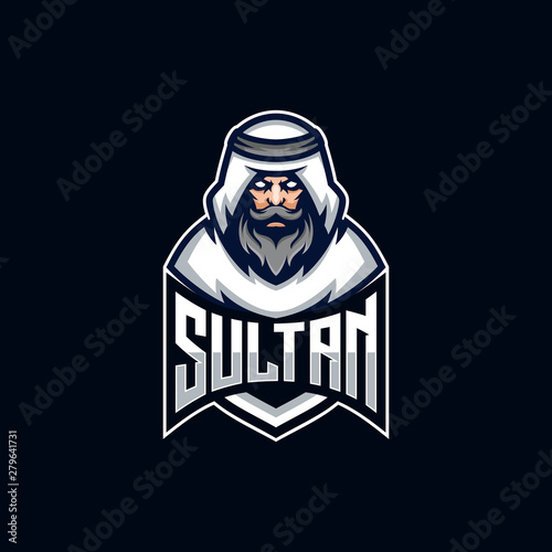 Sultan E Sport Gaming. head, logo, e sport, sheikh, beard, arabic, angry, badge, beast, black, cartoon, championship