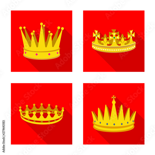 Isolated object of medieval and nobility sign. Set of medieval and monarchy stock symbol for web.