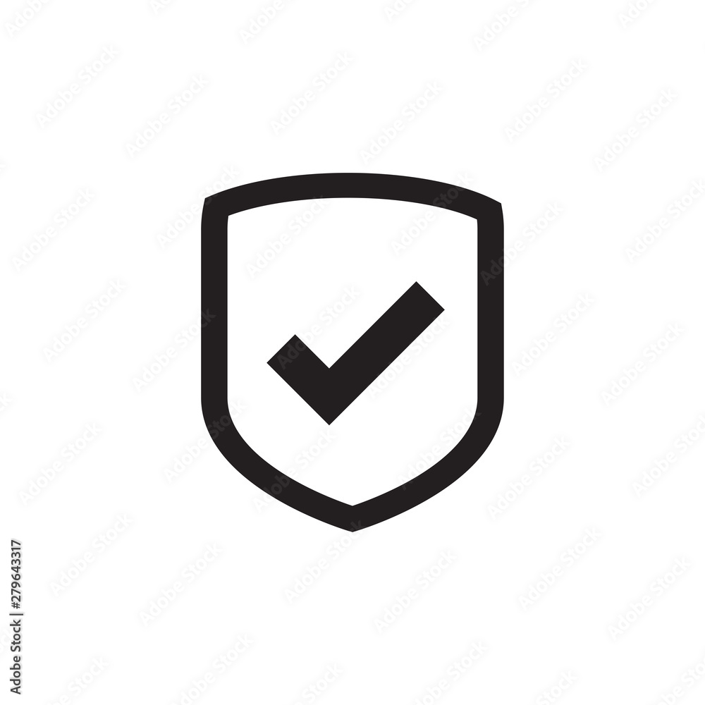 Shield Check Mark Icon Vector Illustration Shield Check Mark Icon Vector Illustration