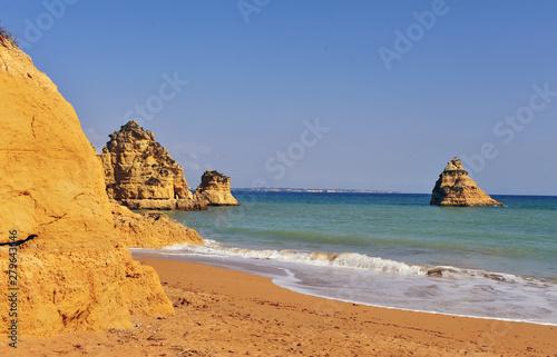 Scenic view of Dona Ana beach  Portugal