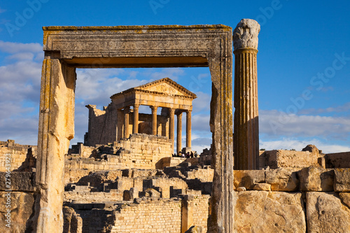 Capitolio, Ciudad romana de Dougga, Tunez, Africa photo