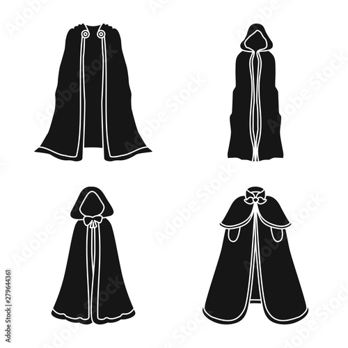 Isolated object of fabric and garment sign. Set of fabric and clothes stock vector illustration.