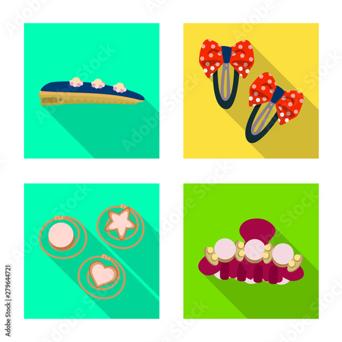 Isolated object of beauty and fashion icon. Set of beauty and female stock vector illustration.