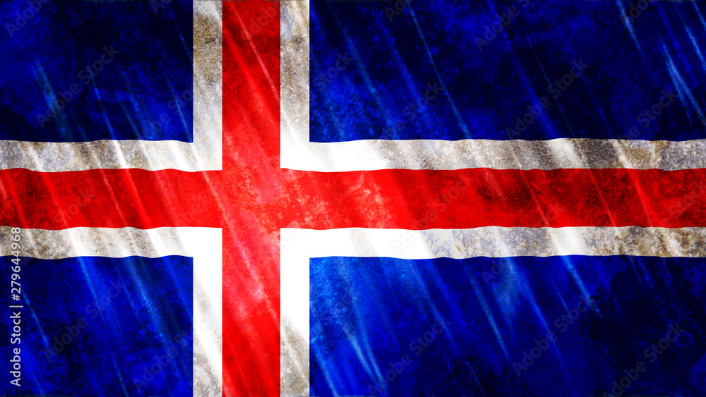 Fototapeta premium Iceland Flag Grunge