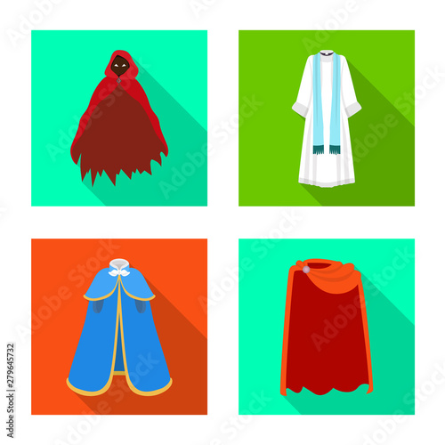 Isolated object of material and clothing icon. Set of material and garment stock vector illustration.