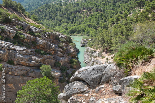 View from the trail El Caminito del Rey, El Chorro, Andalucia, Spain.