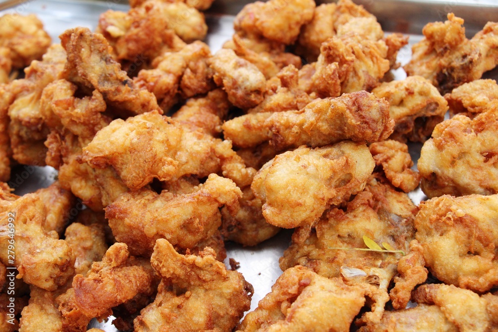 Fried chicken is delicious in street food Fried chicken is delicious in street food