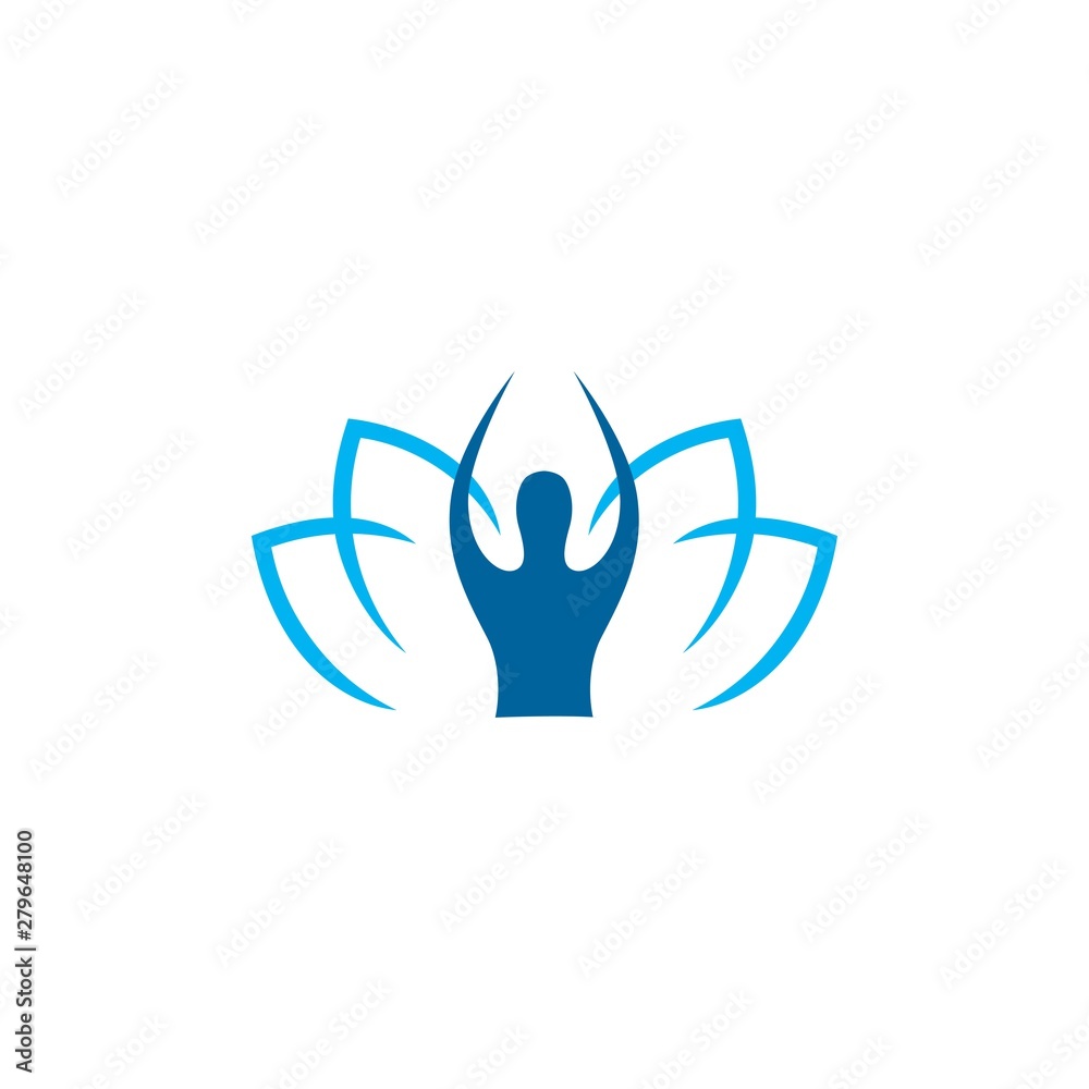 lotus human yoga logo vector icon illustration lotus human yoga logo vector icon illustration