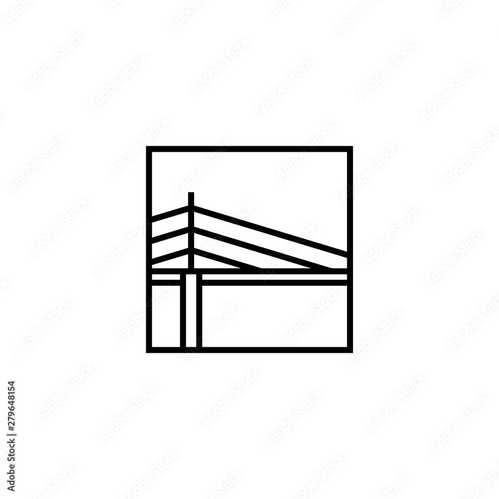 bridge square logo vector icon illustration line outline monoline bridge square logo vector icon illustration line outline monoline