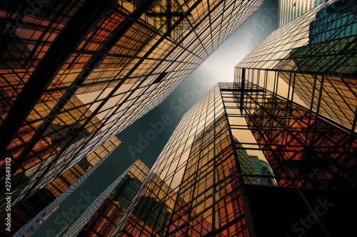                   Modern architecture of  Hong Kong in abstract style. 