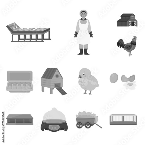 Vector design of organic and animal symbol. Set of organic and plant vector icon for stock.