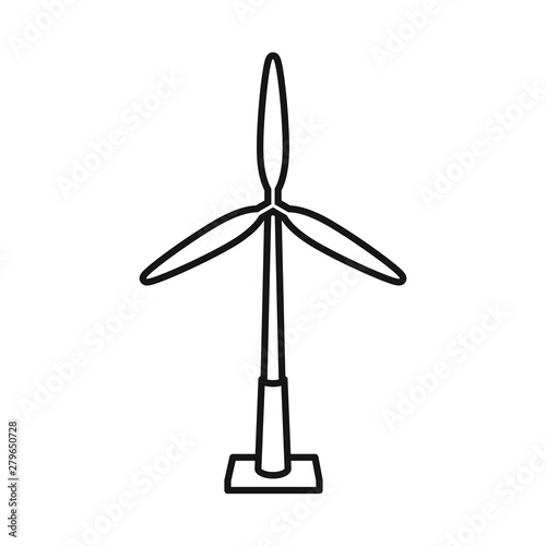 Vector illustration of windmill and wind symbol. Collection of windmill and power vector icon for stock.