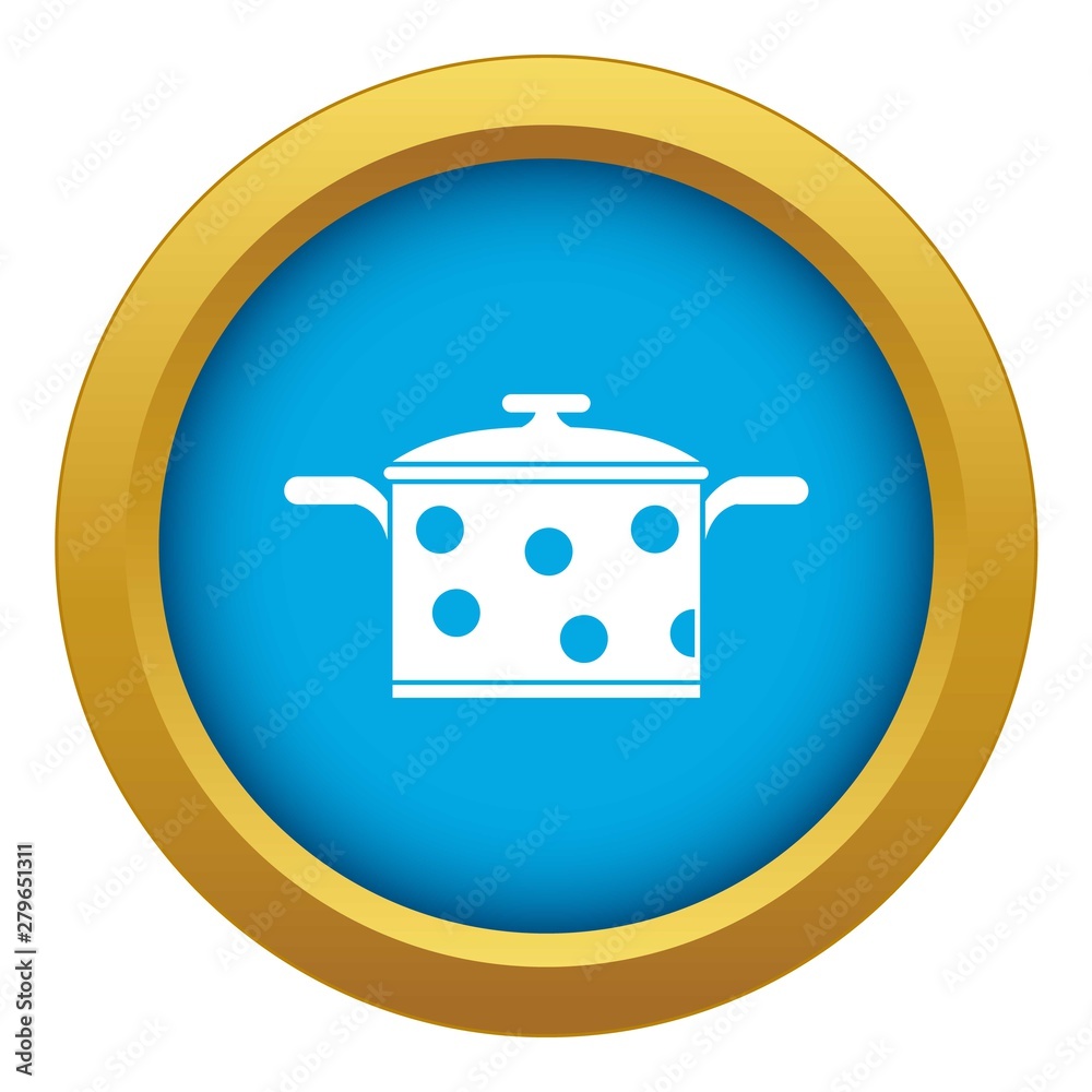 Saucepan with white dots icon blue vector isolated on white background for any design Saucepan with white dots icon blue vector isolated on white background for any design