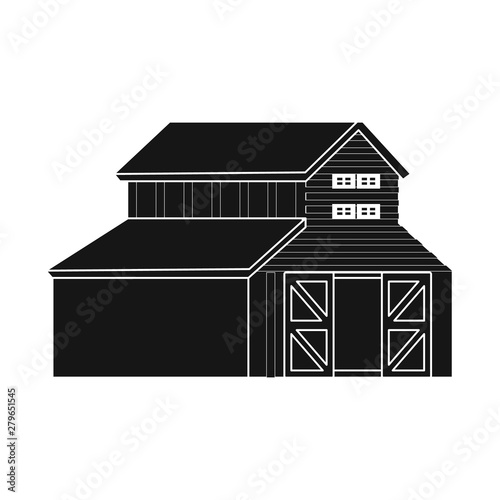 Vector illustration of barn and red logo. Collection of barn and house stock vector illustration.