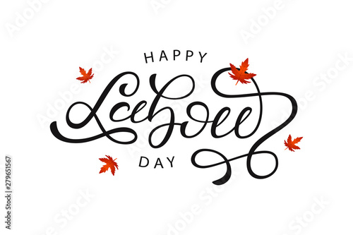 Vector cartoon isolated typography logo of Happy Labour Day in Canada typography logo for template decoration on the white background.