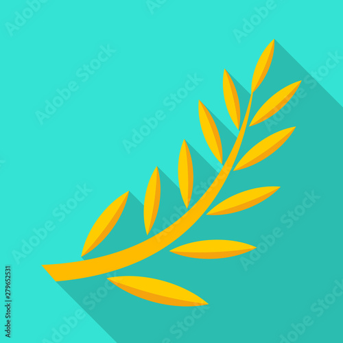 Isolated object of laurel and gold sign. Collection of laurel and leaves stock vector illustration.
