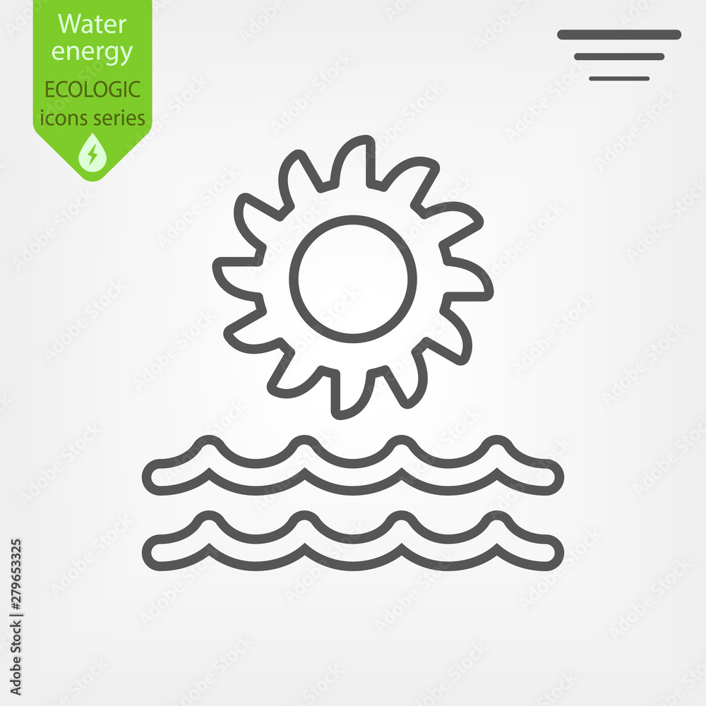 Hydroelectric Power Plant icon. Hydroelectricity generation concept vector illustration Hydroelectric Power Plant icon. Hydroelectricity generation concept vector illustration