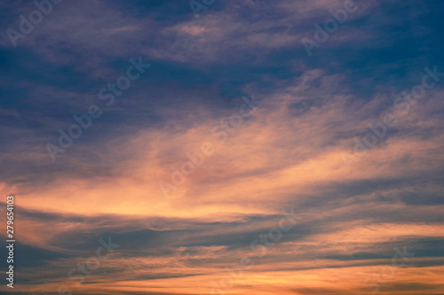 colorful dramatic sky with cloud at sunset