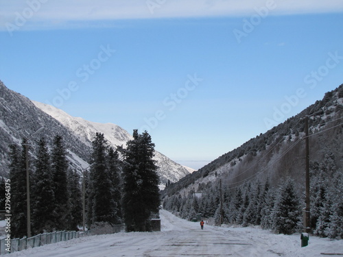 Valley between Mountains in the Ala Archa National Park in Kyrgyzstan