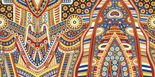 Space thermonuclear reactor. Abstract vector graphics. Seamless pattern, rapport, ornament segment.