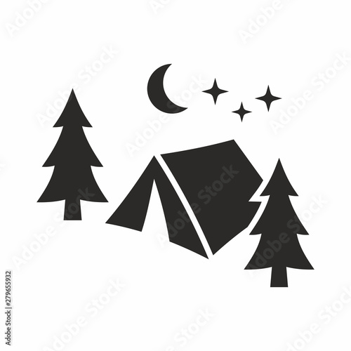 Forest camp, tent icon