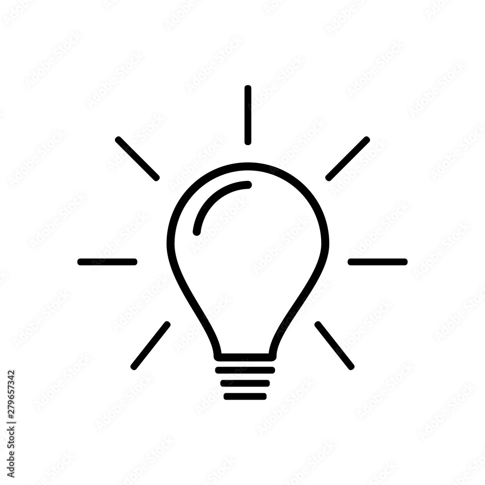 Light Bulb line icon vector, isolated on white background. Light Bulb line icon vector, isolated on white background.