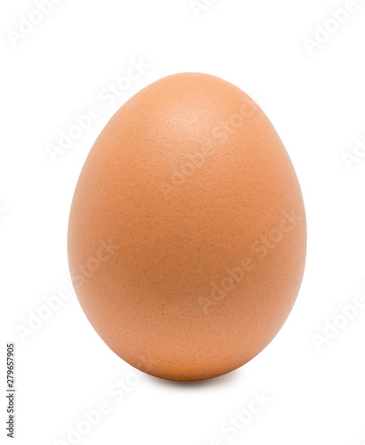 close-up egg chicken isolated on white background