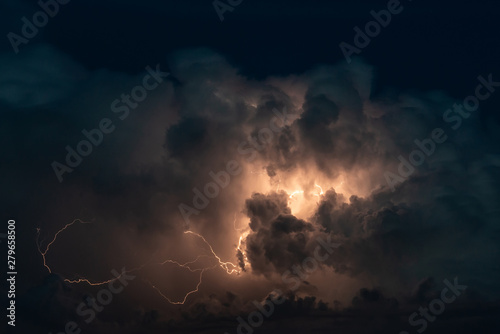 Thundercloud with beautiful lightning bolts