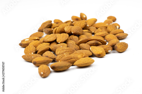 Almonds nuts isolated on a white background.