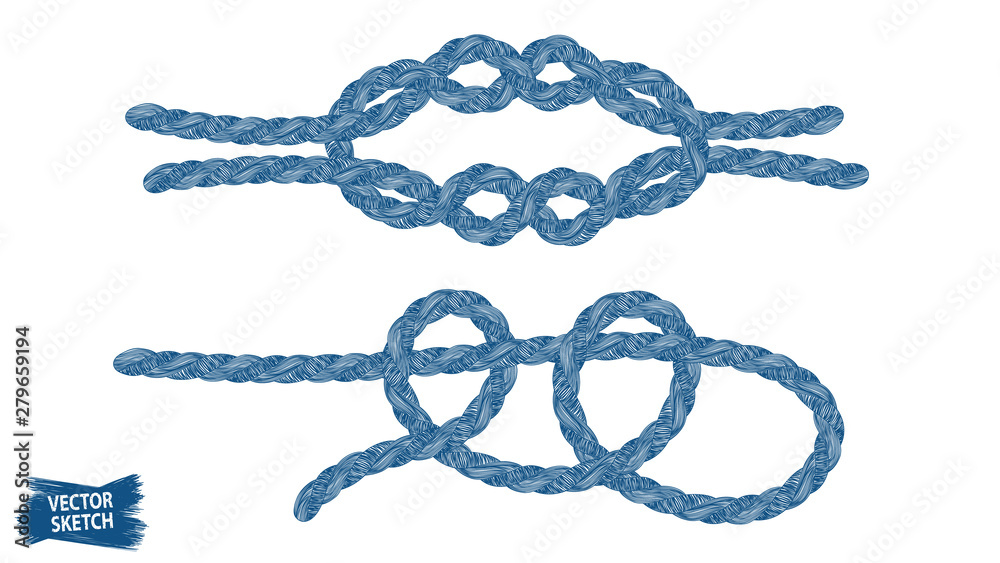 Nautical knots. Rope sketches. Braid. Rope knots. Braided trim. Marine. Sail. Ship. Boat. Sailor. Sea. Ocean. Fishing. Fisherman. Nautical rope. Vintage. Hand made.