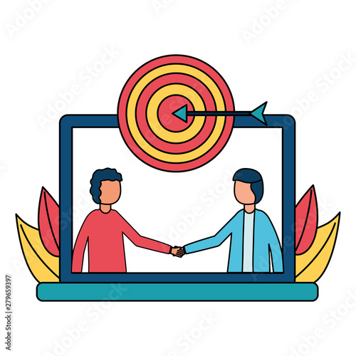 young businessmen team with laptop