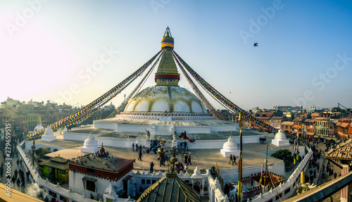 The panoramic view of boudhhanath. photo