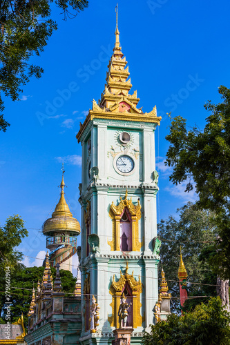 tower clock of the Thanboddhay Phaya near Monywa Myanmar (Burma) photo