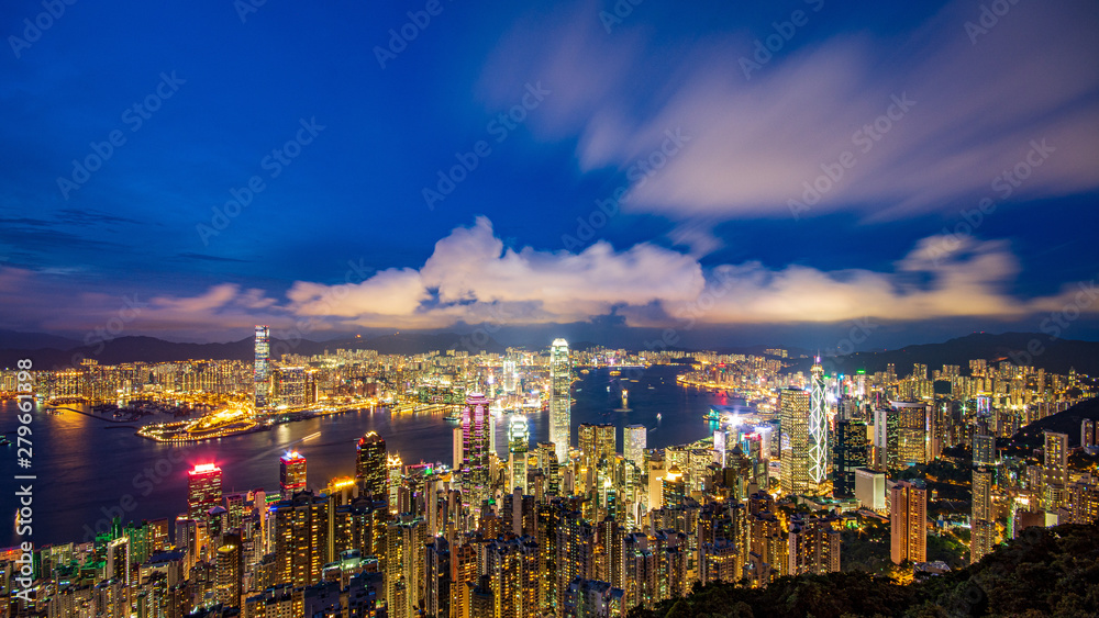 Hong Kong night view from the Victoria Peak