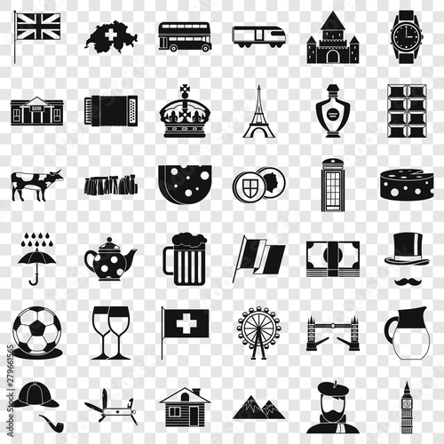 Cheese icons set. Simple style of 36 cheese vector icons for web for any design