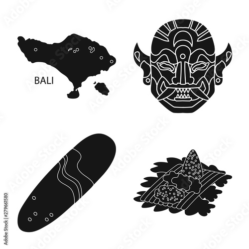 Isolated object of and traditional symbol. Collection of and bali stock symbol for web.